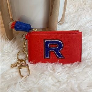 Tory Burch monogram card wallet with tassel